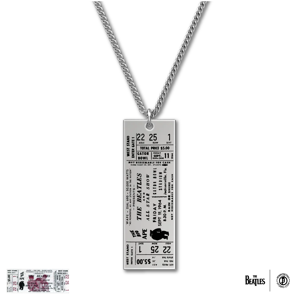 1964 Tour Ticket Necklace 18 - Jacksonville 9/11/64