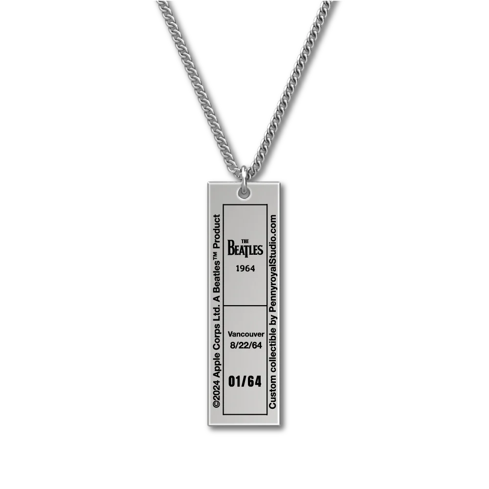 1964 Tour Ticket Necklace 5 - Vancouver 8/22/64 - Image 2