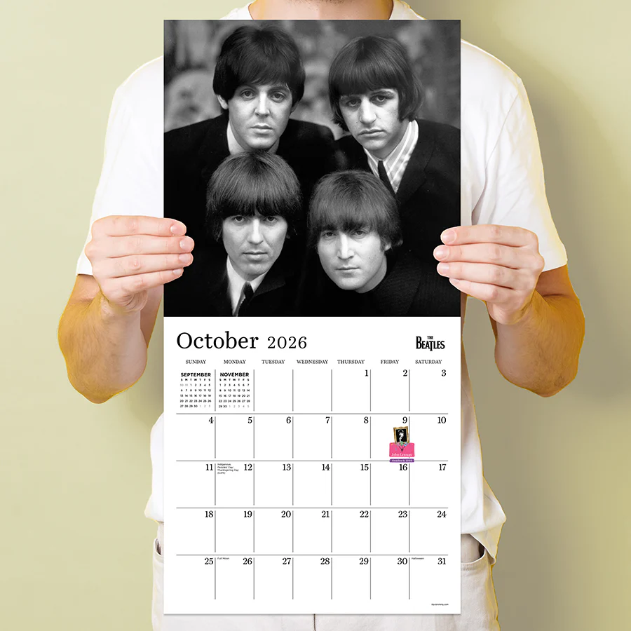 2026 The Beatles: Black & White Wall Calendar - Image 3