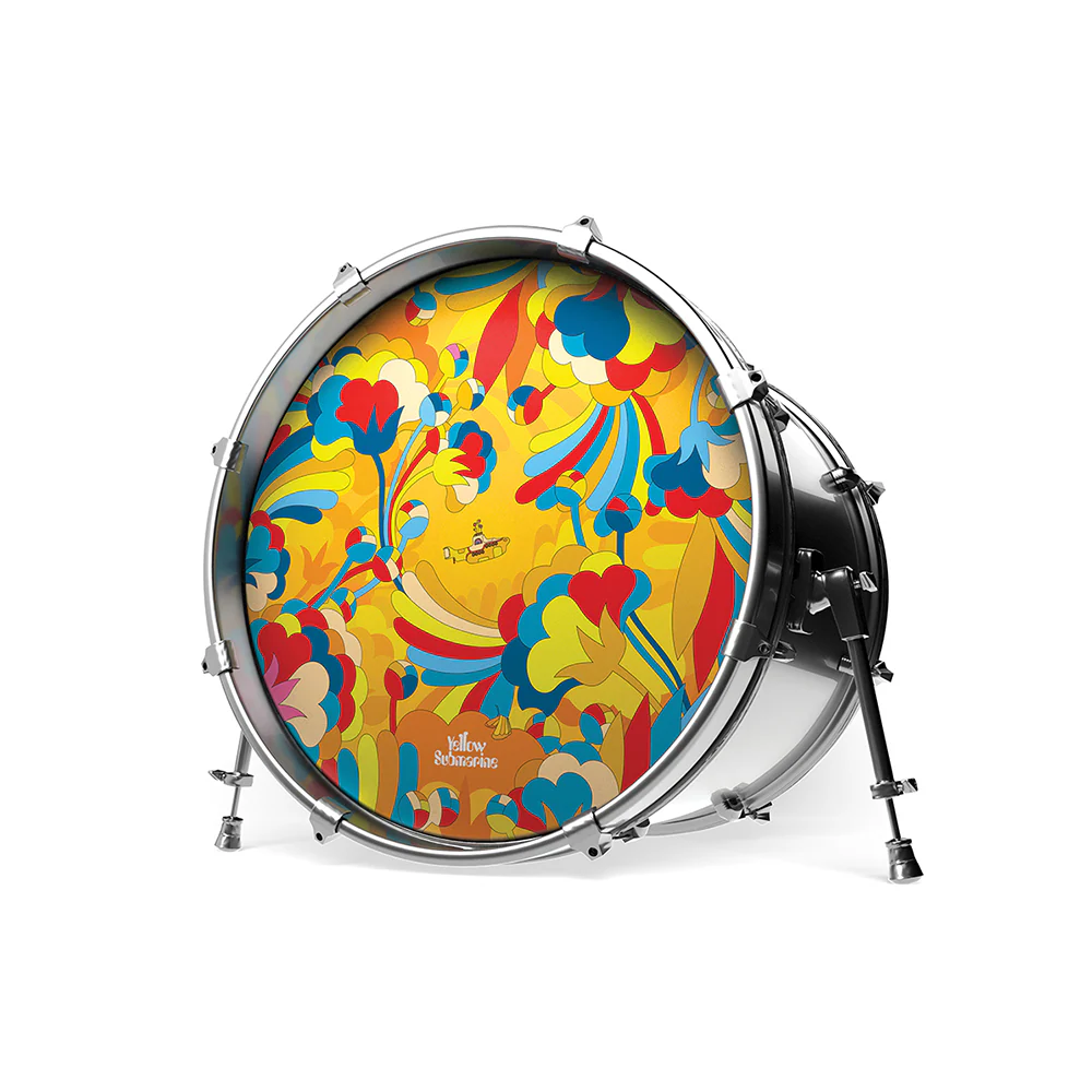 22" Yellow Submarine Resonant Bass Drumheads - Yellow - Image 2