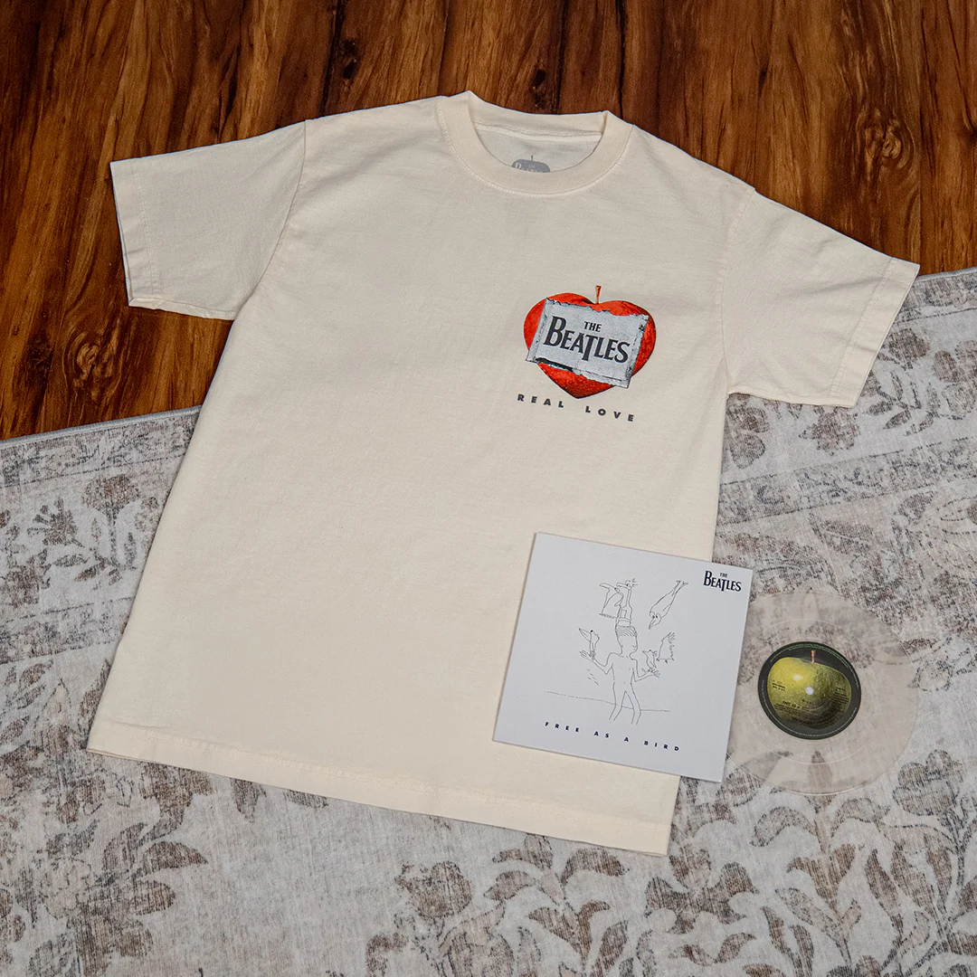 Free As A Bird / Real Love [2025 Mixes]: 7" Vinyl + Real Love T-Shirt - Image 3