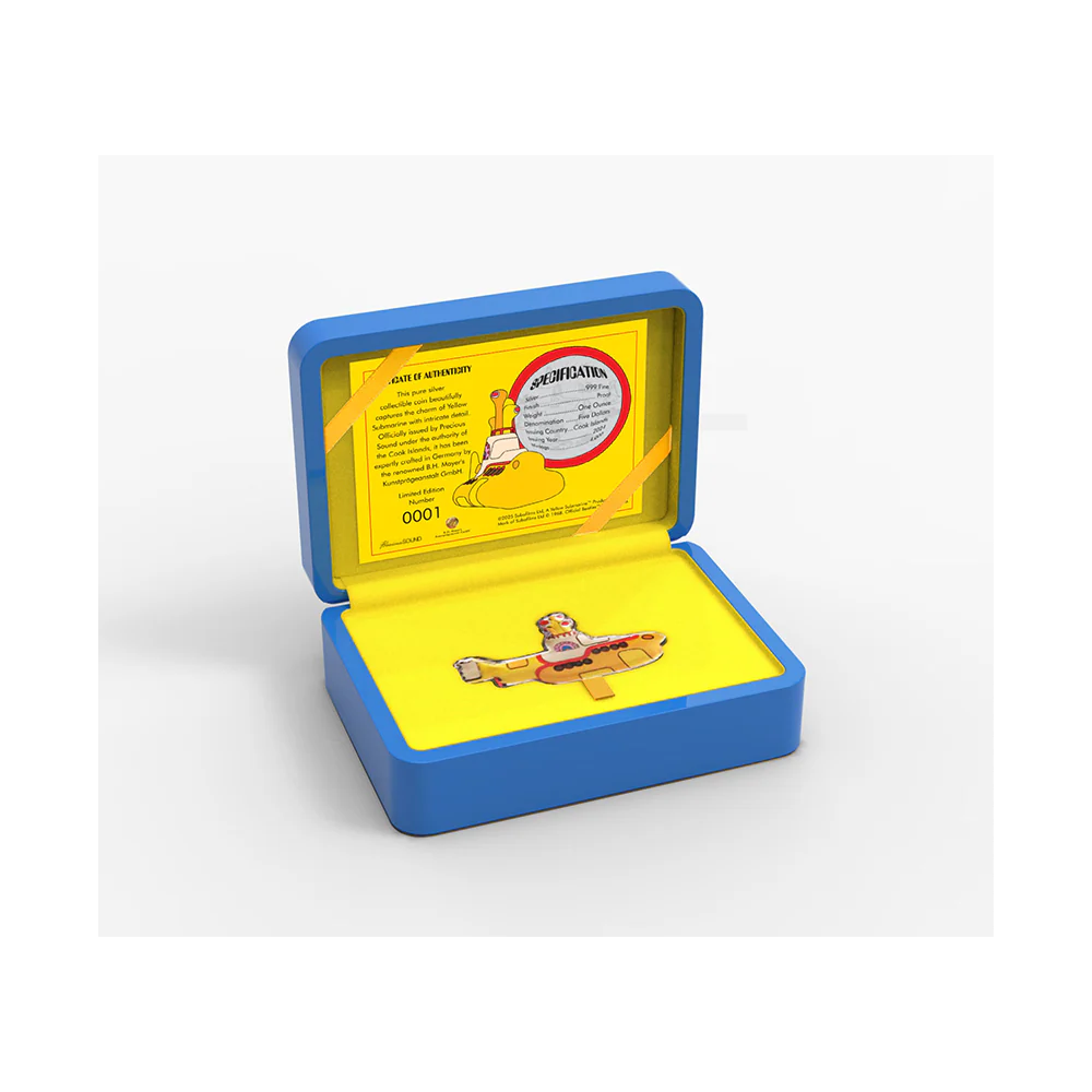 Limited Edition Precious Sounds Yellow Submarine Silver Collectible Coin - Image 6