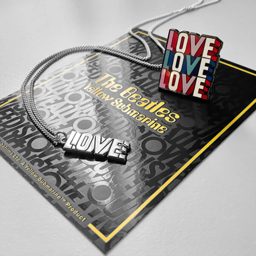 LOVE LOVE LOVE Necklace & Pin Set - Image 4