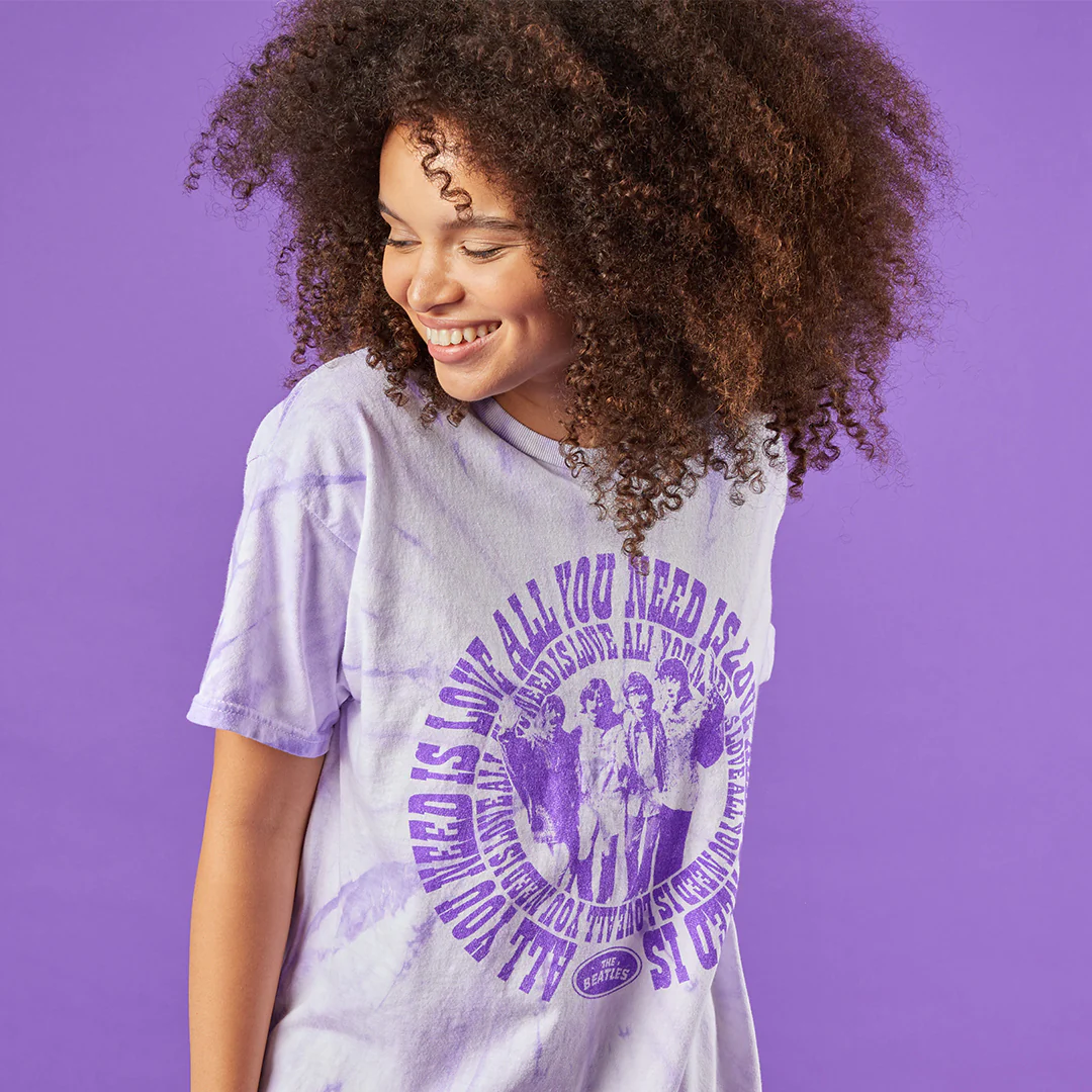 Purple Tie Dye All You Need is Love T-Shirt - Image 3