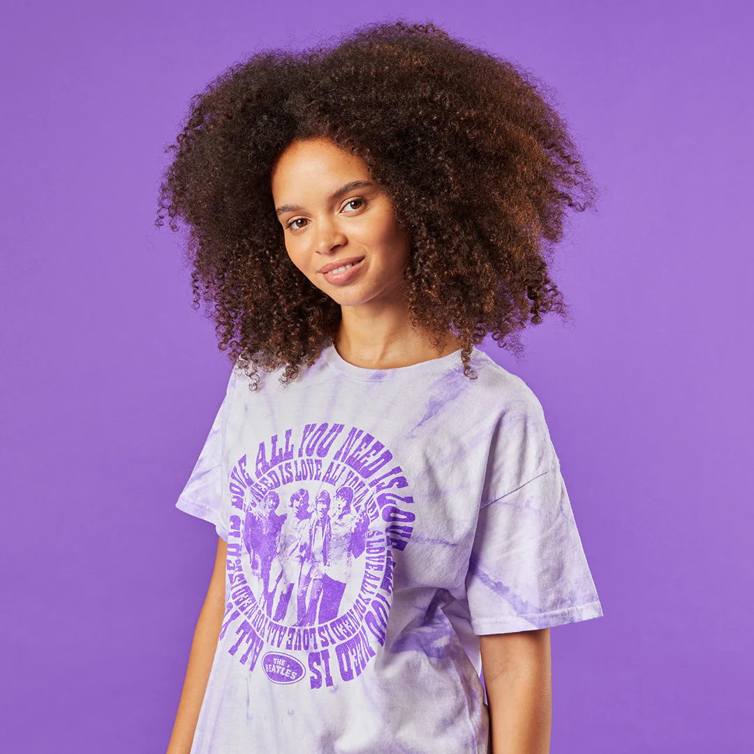 Purple Tie Dye All You Need is Love T-Shirt - Image 4