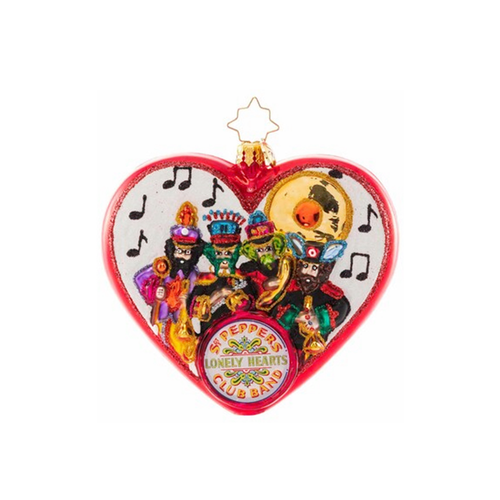 The Beatles x Radko Heart We're with the Band Ornament - Image 2